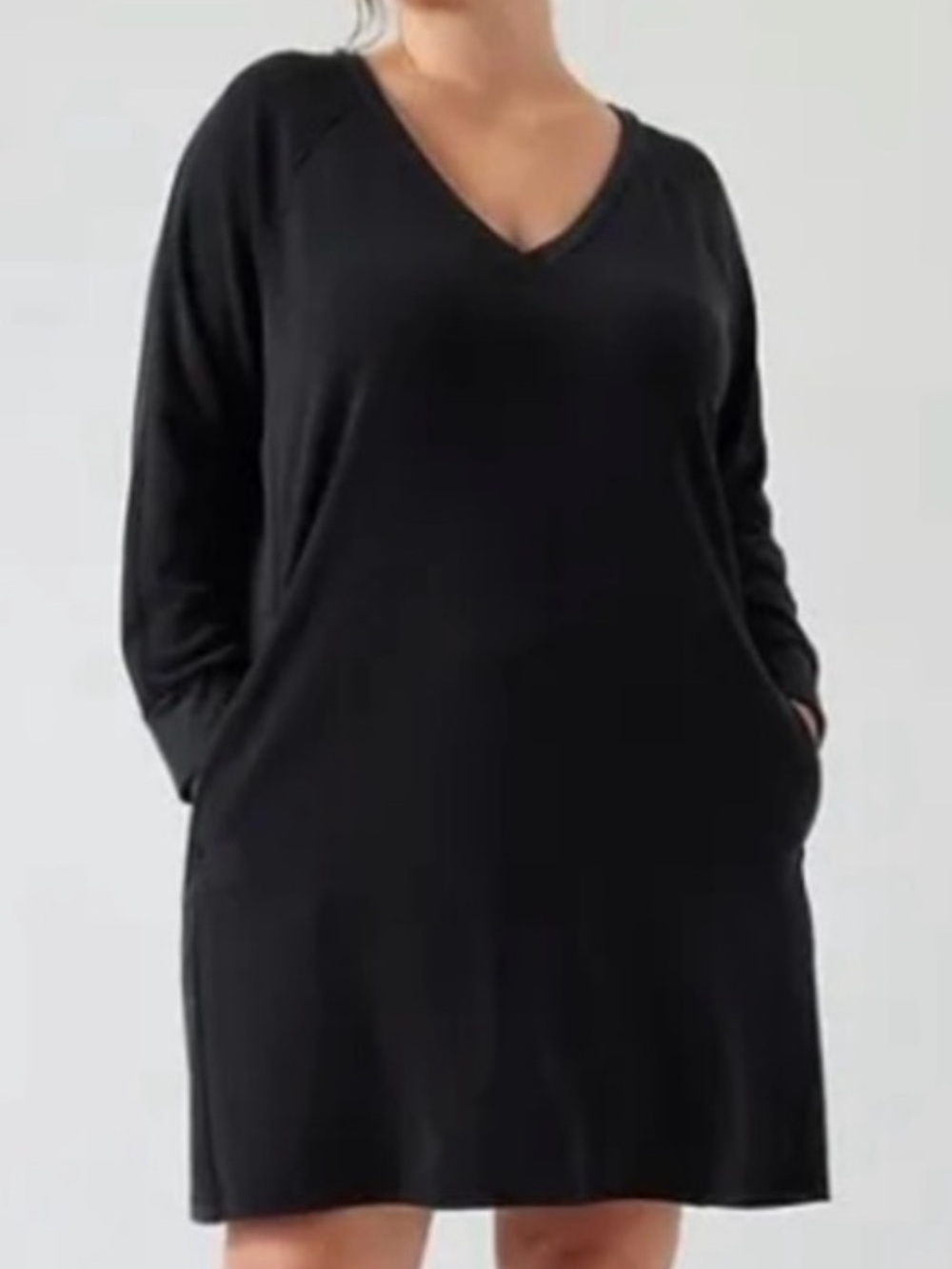 Athleta Black Seasoft V-Neck Lounge Dress L